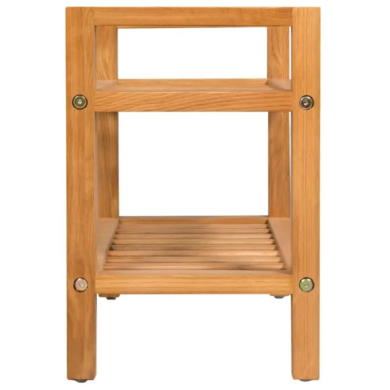 Solid Oak Wood 2-Shelf Shoe Rack 19.7"x10.6"x15.7" Stand for Shoescolor: