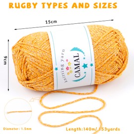 CAMAL Pack of 2 Cotton for Crocheting, 200 g Glitter Crochet Wool Cotton for Bags, Soft Sparkling T-Shirt Yarn for Crochet & Knitting Yarn, Metallic Crochet Yarn for DIY Handbag (Black Silver)