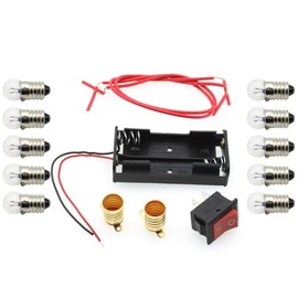 FDXGYH Electrical Circuit Experiment Kit 1set DIY Circuit Experiment Small Bulb Lights up kit Battery Box Lamp Holder Switch for Home School Educational Kit