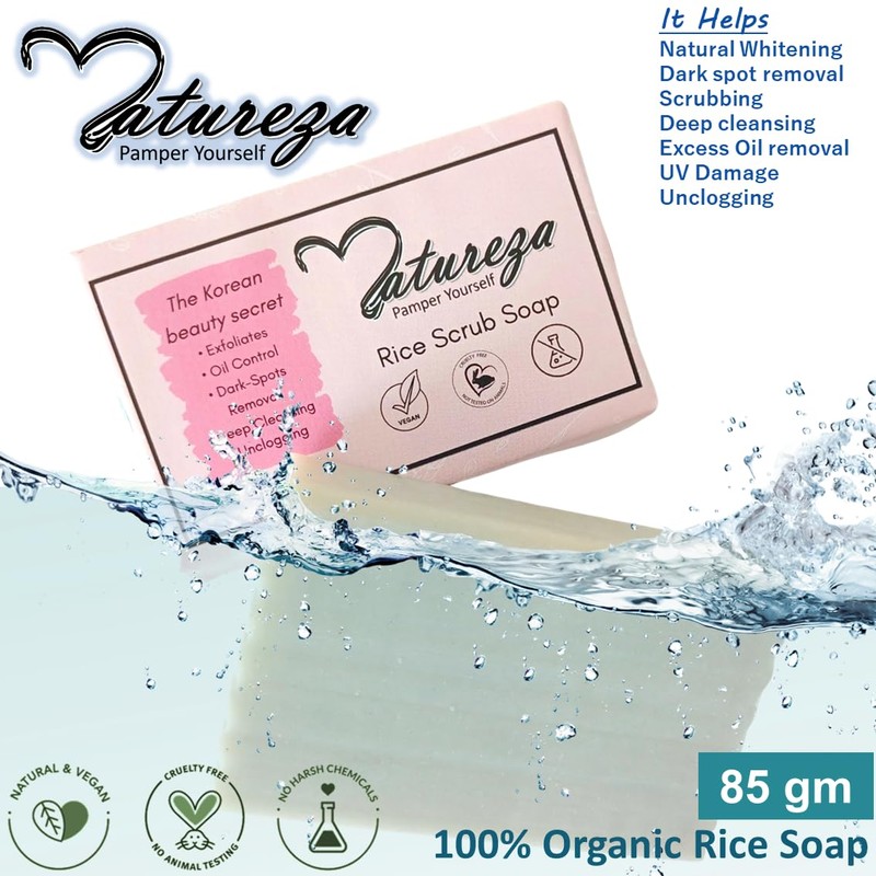 Natureza Organic hand soap Rice milk body scrub soap for