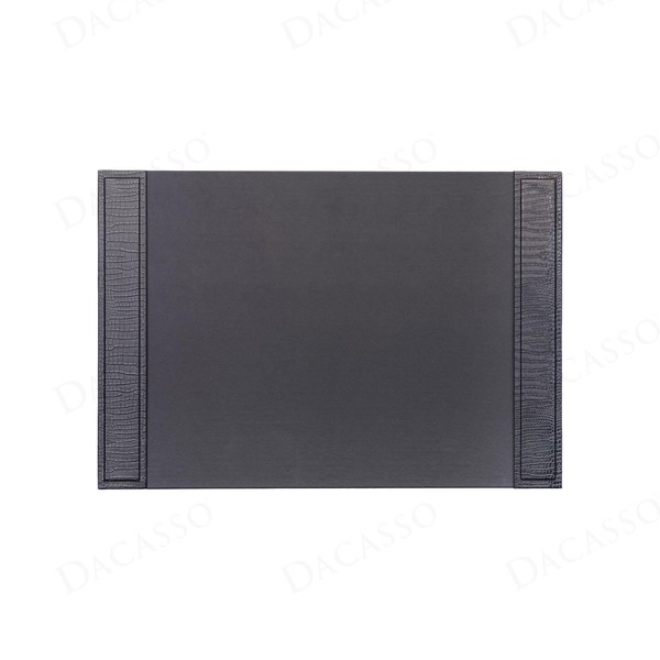 Dacasso 25.5” x 17.25” Black Crocodile Embossed Luxury Leather Desk