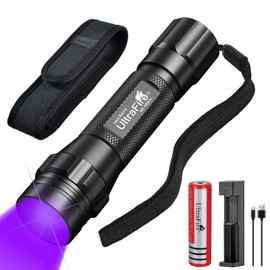 ULTRAFIRE UV Torch 395-405nm Blacklight LED Torch, Single Mode Zoomable Ultraviolet Light, Small UV Flashlight for Pet Stains Urine, Curing Resin, Leak Detector