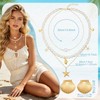 HairChrysm 23 Pcs Starfish Seashell Beach Jewelry Set, Layer Necklace