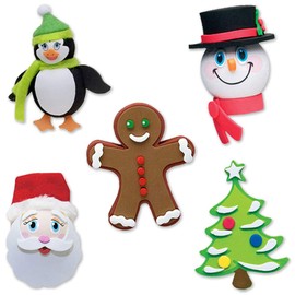 Tenna Tops Christmas Winter Car Antenna Toppers/Auto Mirror Danglers/Cute Dashboard Accessories (Santa, Frosty, Penguin, Gingerbread, Christmas Tree) (Pack of 5)
