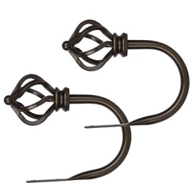 KAMANINA - Cortinas decorativas con retenciones de jaula trenzada, bronce (1 par/2 unidades), pequeño