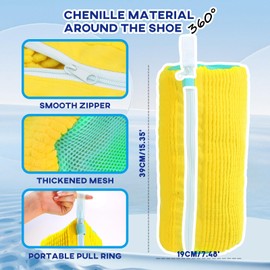 Shoe Washing Bag for Washing Machine, Laundry Shoe Bag For Washer And Dryer, Reusable Shoe Washing Bag for All Shoe Types And Sizes (Yellow 2 Pcs)