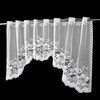 Molaxhome White Short Lace Cafe Valance Beautiful Semi Sheer Window