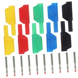 BUGUUYO Versatile Audio Banana Plugs 10pcs Set 4mm Secure Single Piece Welded/and Banana Wall