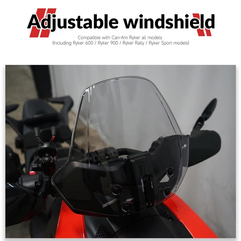 FWXEOZ Windshield for Can-Am Ryker 600 900 Sport Rally Edition