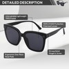 EFE Sunglasses for Men Women Polarised Black Oversized Sunglasses for