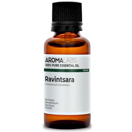BIO - RAVINTSARA Essential Oil - 30mL - 100% Pure, Natural, Chemotyped and AB Certified - Aroma Labs (French Brand)