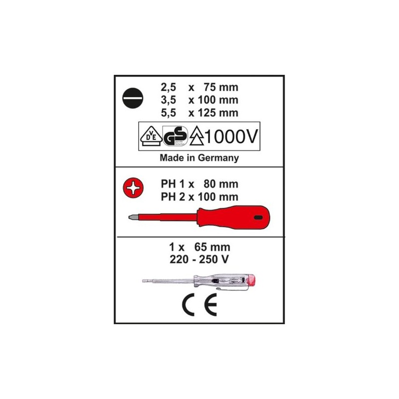 CON:P B20702 VDE Screwdriver, Set of 6 Pieces