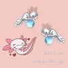 CRMAD Axolotl Moonstone Earrings for Women Sterling Silver Axolotl Stud