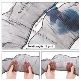 GORGECRAFT 10 Yard Organza Ruffle Pleated Lace Fabric Trim Retro Ruffle Pleated Chiffon Borders Polyester Border Lace Fabric for DIY Wedding Dress Craft Home Decor Black