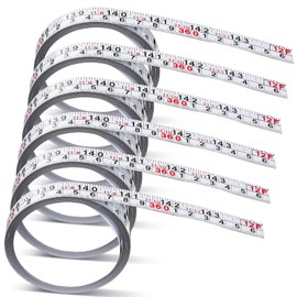 Saysurey 6 Pieces Self Adhesive Measuring Tape Adhesive Backed Double Scale Measuring Tape Ruler Self-Adhesive Stick Tape Measures for Work Woodworking Workbench Saw Drafting Table(12 ft,White)