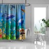 Underwater World Shower Curtain for Bathroom Dolphin Seafish, Machine Washable