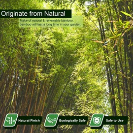 Jollybower 1/2" D 4 Feet Bamboo Stakes 50 Pack, Thicker Heavy-Duty Plant Stakes, Natural Garden Stakes for Bean, Tomato, Bean, Flowers,Trees Potted and Climbing Plant Support