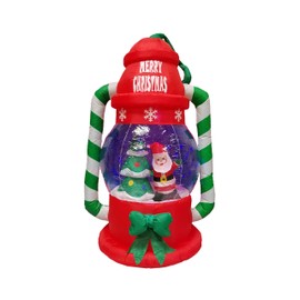 BZB Goods 6 Foot Tall Christmas Inflatable Lantern with Santa Tree and LED Yard Decoration