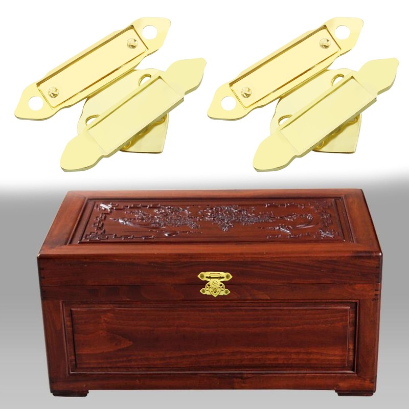 SING F LTD 10Pcs Gold Box Buckle Latch Decorative Hasp