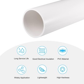 TA-VIGOR 67.8mm ID 75mm OD PVC Rigid Round Pipe, 0.35M Length Plastic Tube, High Impact Straight Duct Channel for DIY Decoration, Water Cooling System, Fish Tank, Decoration, Cable Sleeve, White