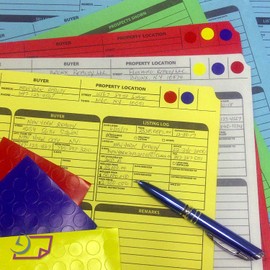 NextDayLabels - Real Estate Listing Folder – Right Panel List, Pre-Printed on Durable Card Stock with Closing Checklist and Color-Coded Dots for Organizing (Yellow, Letter Size | Pack of 25)