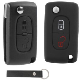 2 Button Key Case with Car Key Case Compatible with Peugeot CE0536 207 SW 307 308 3008 5008 Partner and Citroen C2 C3 Picass C4 C5 C6 Remote Control Remote Key Car Key Case
