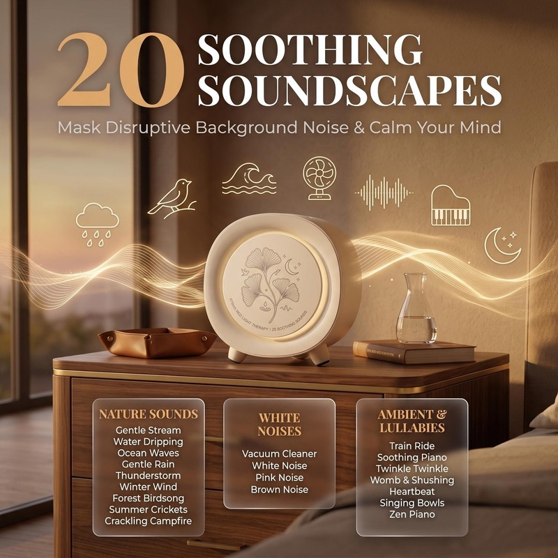 White Noise Machine Sound Machine with 20 Soothing Sounds with