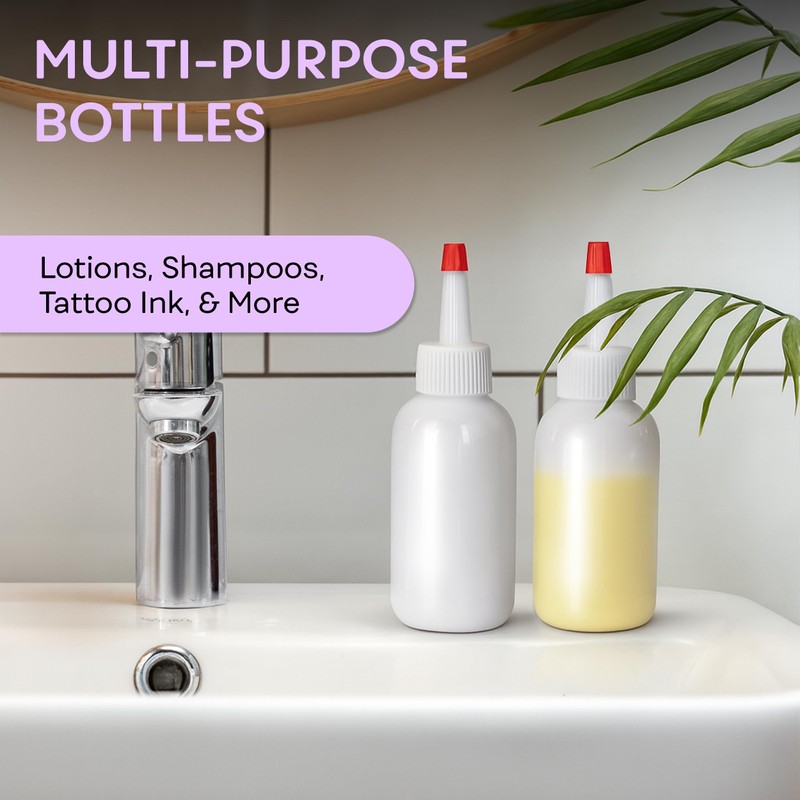 BRIGHTFROM Squeeze Hair Color Applicator Bottles with Red Top Cap,