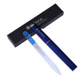 G.Liane Crystal Nail File –Glass Nail Files Manicure for Natural Acrylic Gels Nails Pedicure Tools for Home and Salon(Rose Blue)