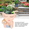 Flower Pot Girl and Dog Cute Style Bottom Drainage Hole