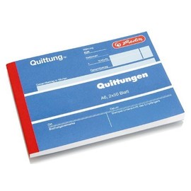 Herlitz 7876147 Receipt Pad 402, A6, 2x40 Pages, Carbonless Copying