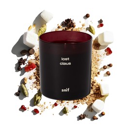 Lost Claus Scented Holiday Candle by Snif, Spicy, Gourmand, Woody Scent, 50+ Hours, 100% Cotton Fiber Wicks, Soy Wax Blend, Non-Toxic, Vegan, 8.5oz