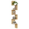VASAGLE 5-Tier Corner Shelf, Wall Mounted Floating Shelf, Zigzag Corner