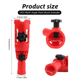 1 Pcs Multi-Angle Paint Brush Extender Tool,High Ceiling Paint Edger Tool,Adjustable Extension Pole Attachment Holder for Paint Brush,Roller, Scraper,Secure Handle Grip,Fits Walls, Trim & Corner