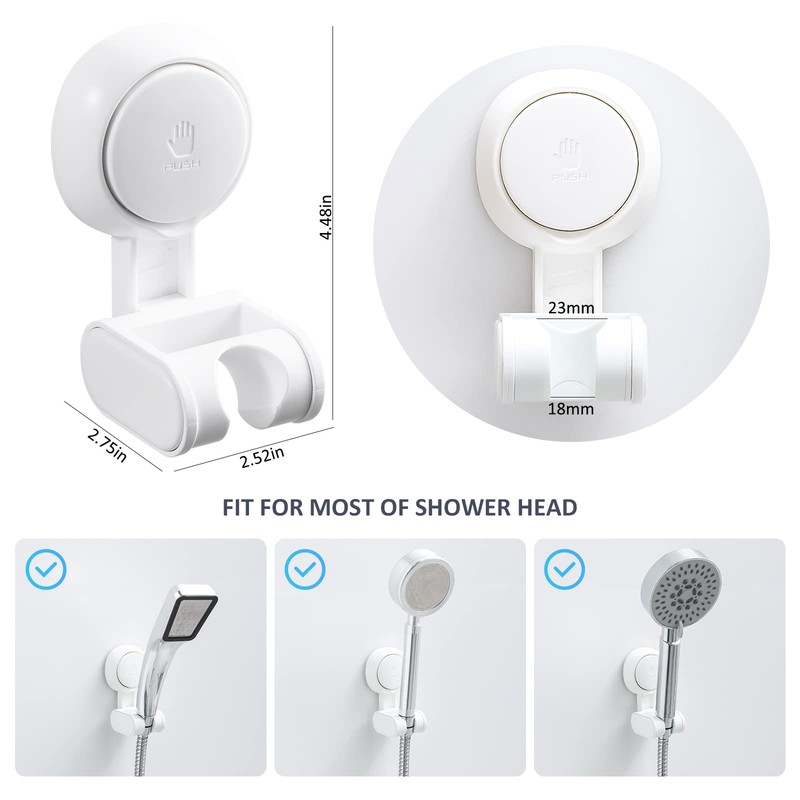 TAILI Shower Head Holder Suction Cup No Drilling Waterproof &