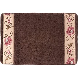 Zahari Home Larrisa Floral Bathroom Rug Luxury Bath Rug Washable Contemporary Decor Beautiful Shower Mat Unique Design Stylish Non Slip Shower Mat Flower Bath Rug Bath Shower Tub Decor