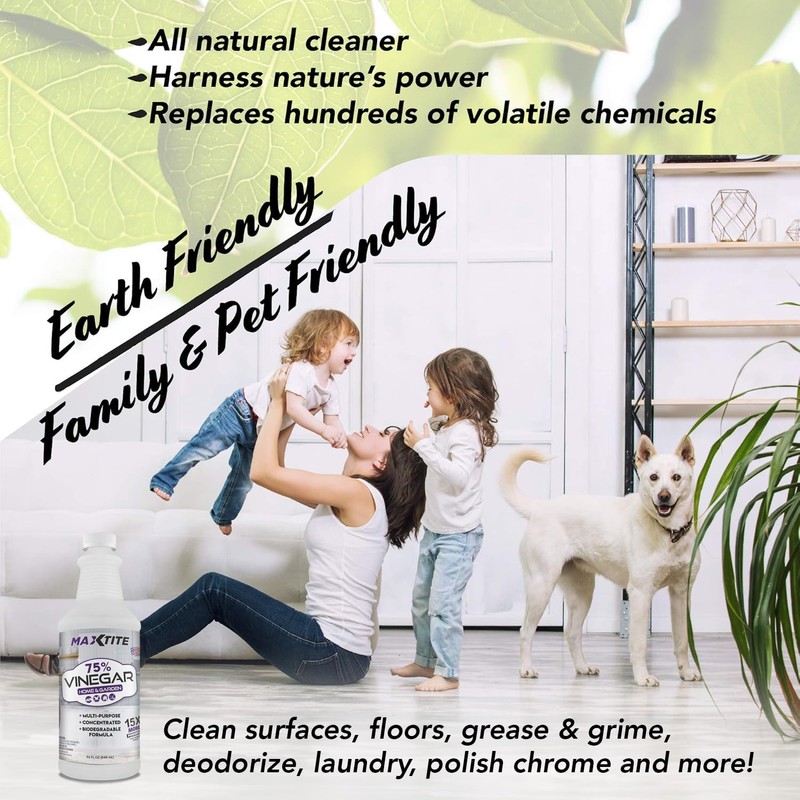 MAXTITE Ultra-Concentrated 75% Vinegar for Home & Garden Cleaning (4