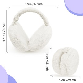 HAGOT Winter Ear Warmers, Winter Earmuffs, Plush Earmuffs, Warm Cold Protection, Cold Winter Accessories, Outdoor Ear Cups, White [Hamburg Style]