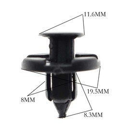 MOTOALL Nylon Fender Trim Panel Bumper Shield Retainer Fastener Rivet Push-Type Clips for 8mm Hole Nissan Infiniti 01553-09321 Auto Body - 100pcs