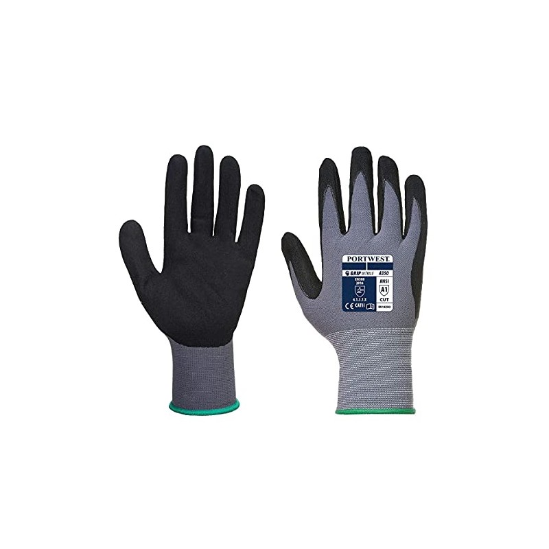 Portwest A350 Nitrile Sandy Grip Glove 15 Gauge Nylon Lightweight