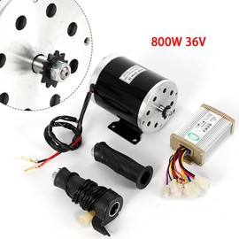 Bicycle Motor Engine, 36V 800W Electric Brush DC Motor Kit High Speed Motor DC Brushed Controller for Dirt Bike e-Bike ATV Go Kart Scooter Moped Mini Bikes Motorized Bicycle Quad Trike