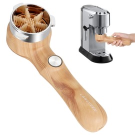 Espresso Coffee Machine Cleaning Brush Wood grain color espresso machine electric cleaning brush 360° Totally enclosed cleaning for 3 EARS 51MM Delonghi Dedica Style Series EC680 and EC685 SMEG ECF01