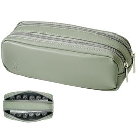 FQDGTFA Portable Daily Contact Lens Case Organizer, Traveling Contact Cases Bag with Clearly Labeled R & L, Water-Resistant Disposable Contact Lens Dispenser, Storage up to 60 lenses(Green)