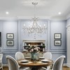 WUZUPS Crystal 5-Light Candle Chandelier Pendant Flushmount Ceiling Light Modern
