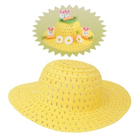 Kids Easter Bonnet Hat Yellow, Hat for Bonnet Decoration, Party Supplies Ready To Decorate Size-16cm
