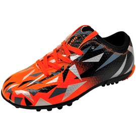 tiebaoGanar Children's Football Shoes Turf Cleat Football Boots Firm Ground Laces Athletics Training Shoes Outdoor Sports Shoes for Boys Girls 30-40, orange