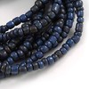 Avalaya Multistrand Denim Blue Glass Bead with Brown Wooden Bead