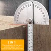Stainless Steel Protractor 0-180 Degrees, Woodworking Ruler Angle Finder, Metal