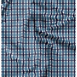 Soimoi Blue Cotton Cambric Fabric Gingham Check Fabric Prints by Yard 42 Inch Wide
