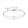 TEAMER Four Leaf Clover Bracelet Stainless Steel Irish Good Luck